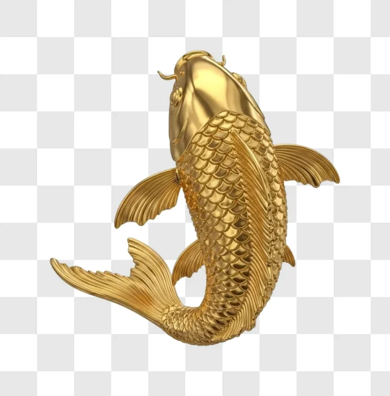 golden metallic koi fish detailed scales