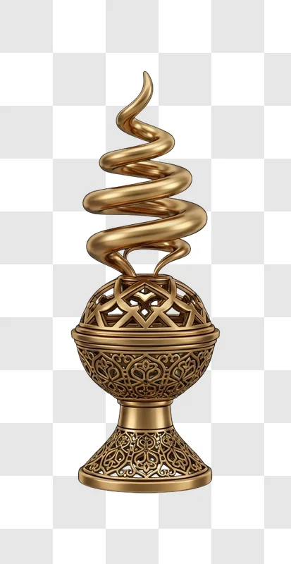 golden ornate decorative spiral object