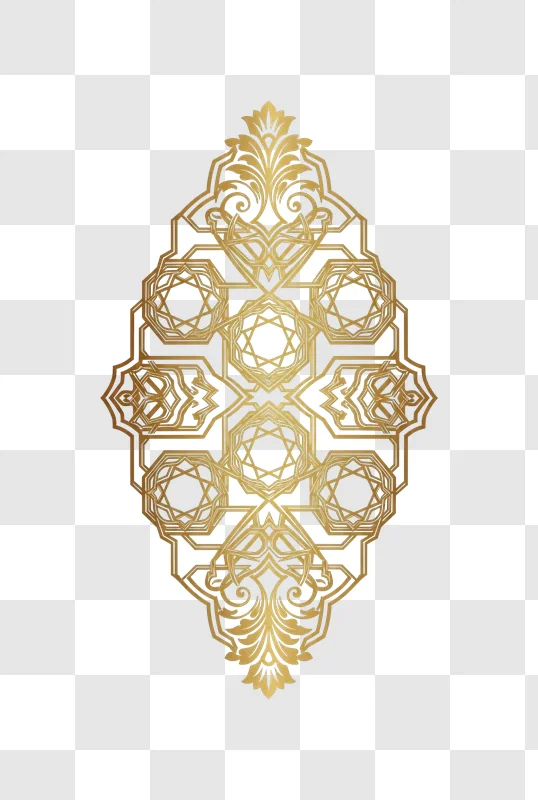 golden ornate geometric pattern design element