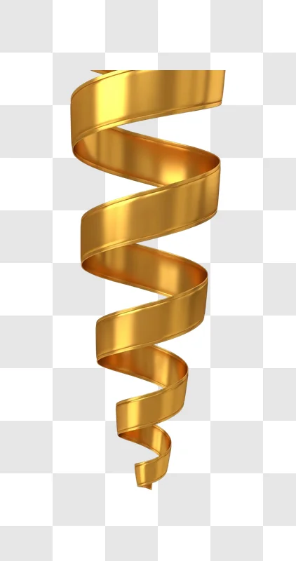 golden ribbon decoration curls twisting