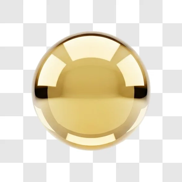 golden sphere reflective surface closeup