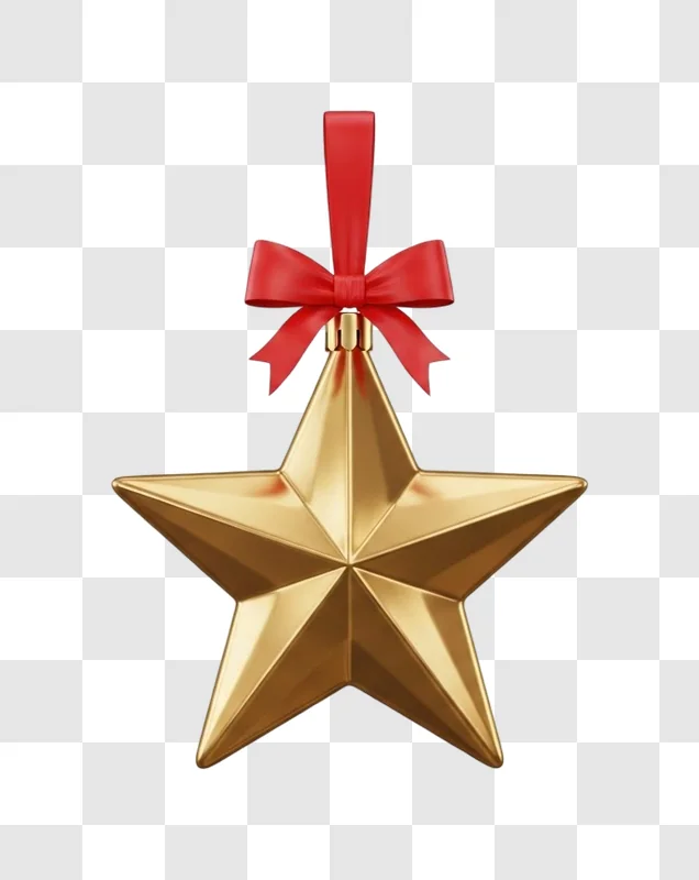 golden star christmas tree ornament