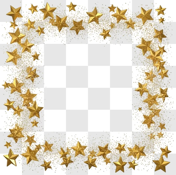 golden stars border frame decoration