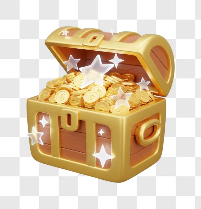 golden treasure chest filled with coins
