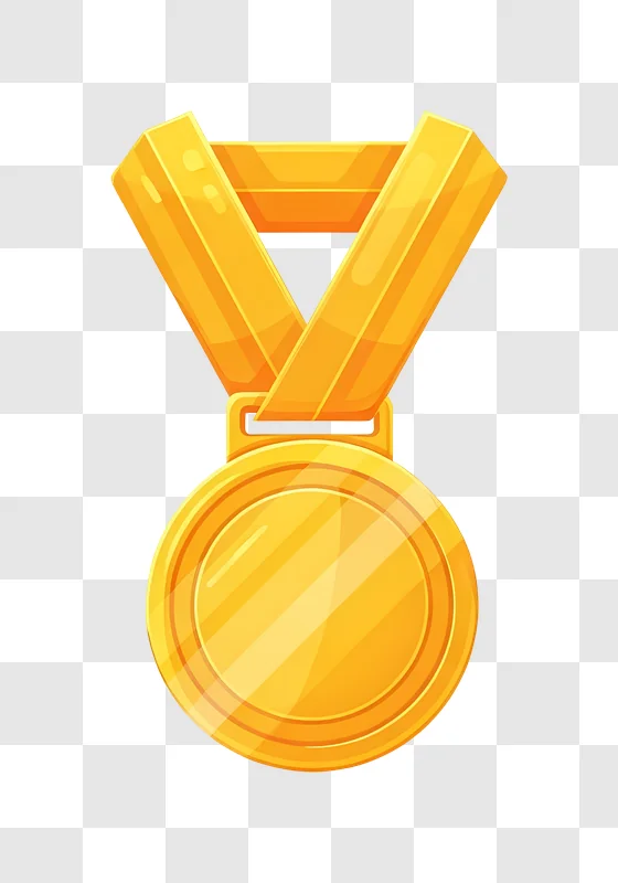 golden victory medal on golden background