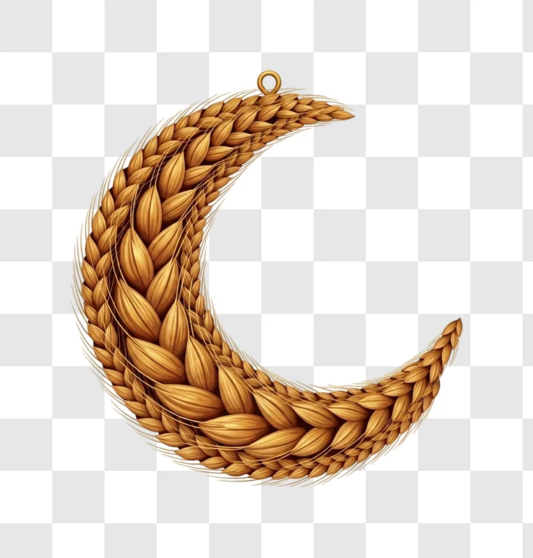 golden wheat crescent moon shape