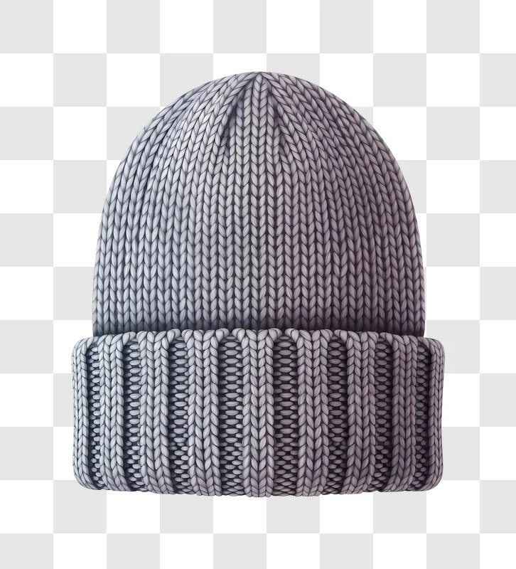 gray knitted beanie with textured fabric