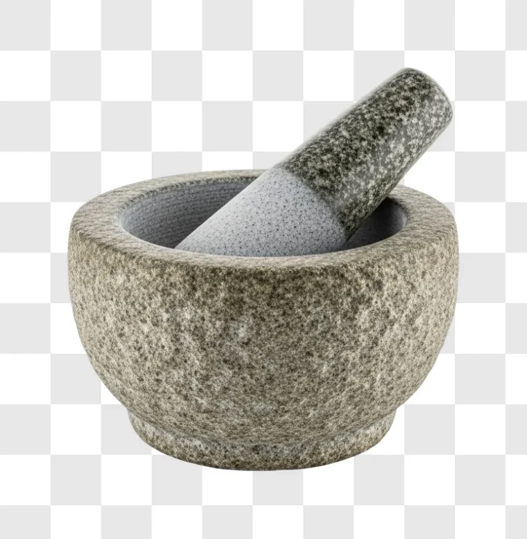 gray stone mortar and pestle kitchen tool