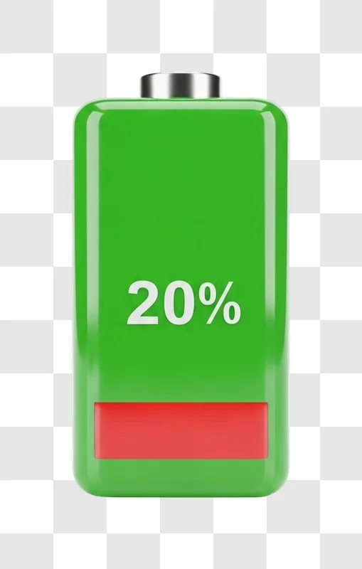 green battery with low charge level