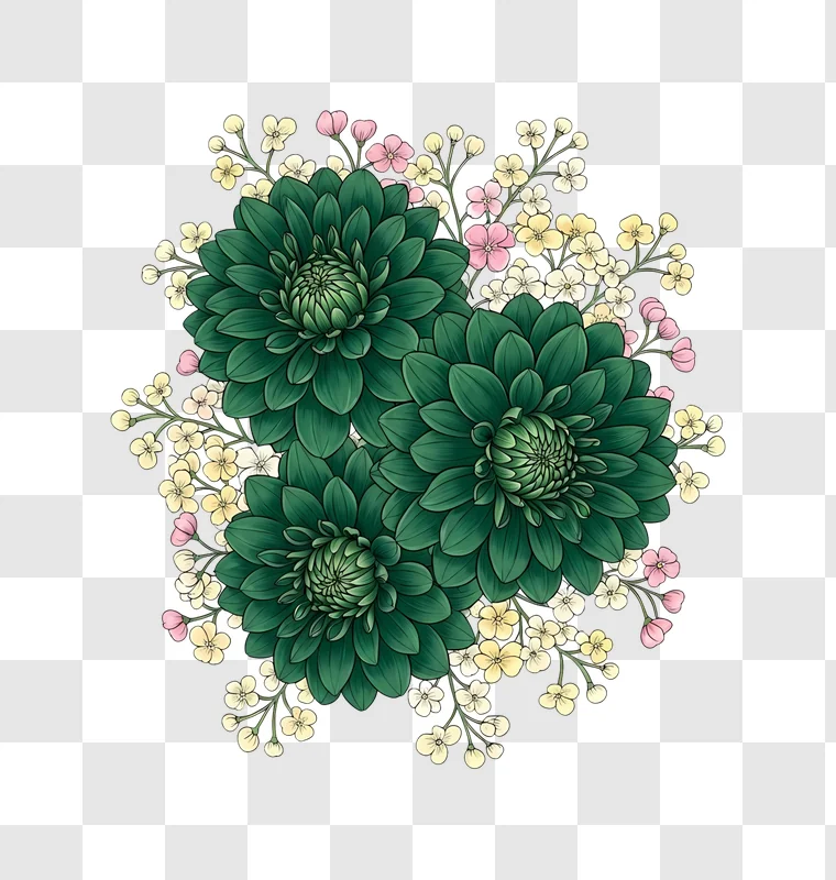 green chrysanthemum flower closeup