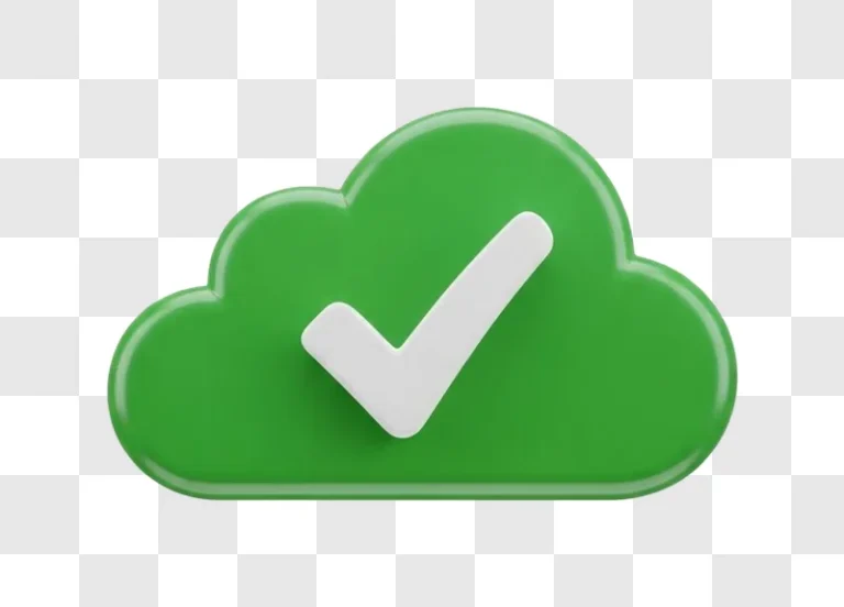 green cloud with white check mark