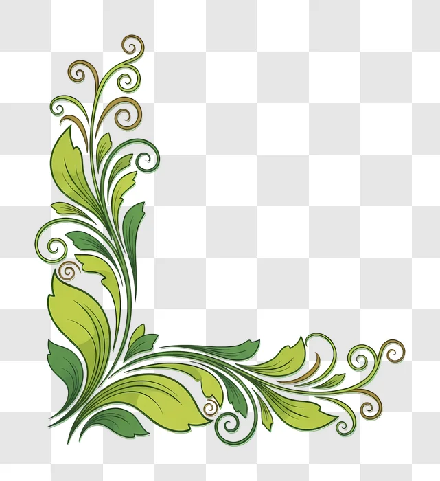 green floral swirl border design