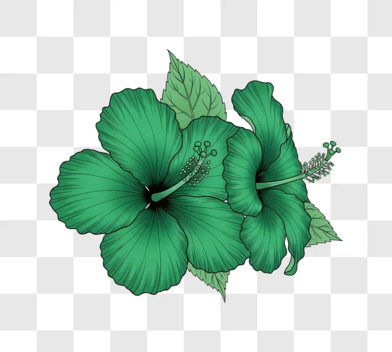 green hibiscus flower closeup 1