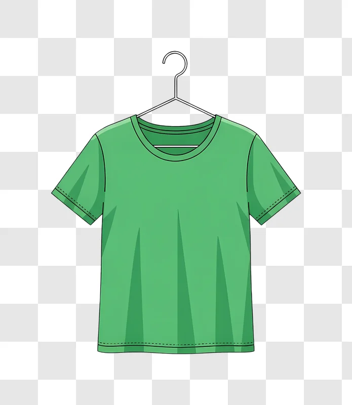 green t shirt on hanger