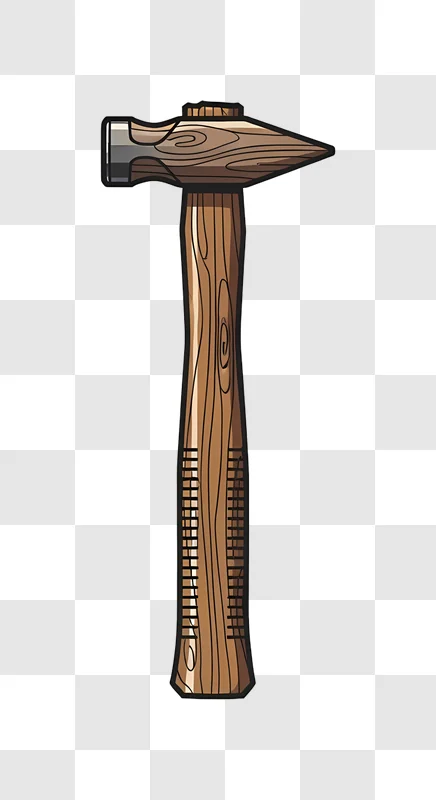 hammer with wooden handle and metal head