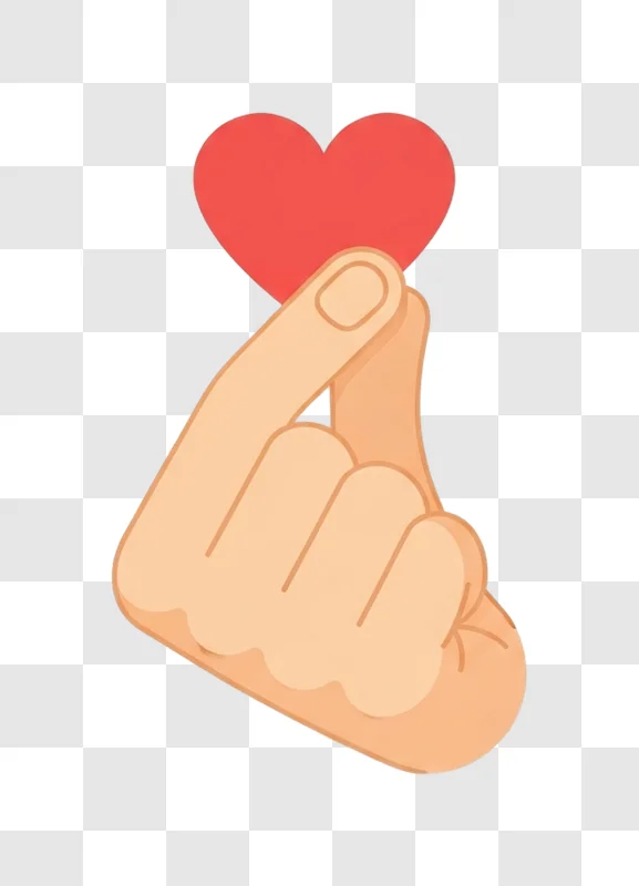 hand holding red heart symbol