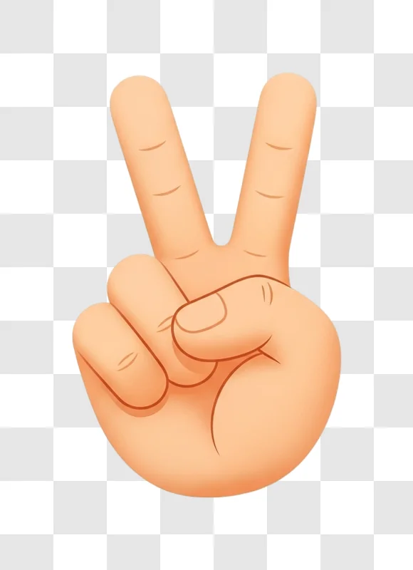 hand making peace sign gesture