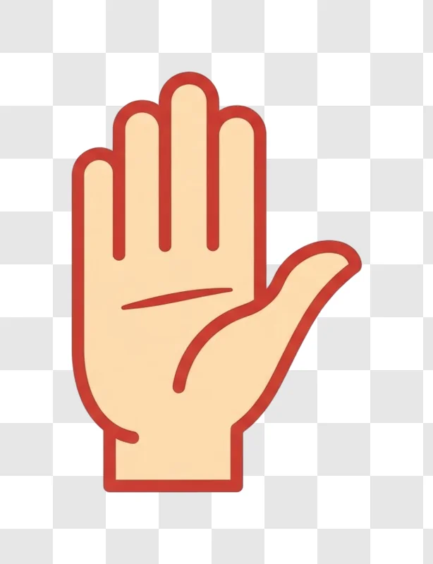 hand with palm facing outwards