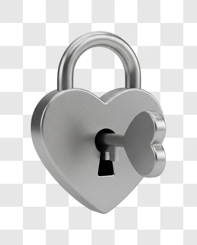 heart shaped lock with keyhole