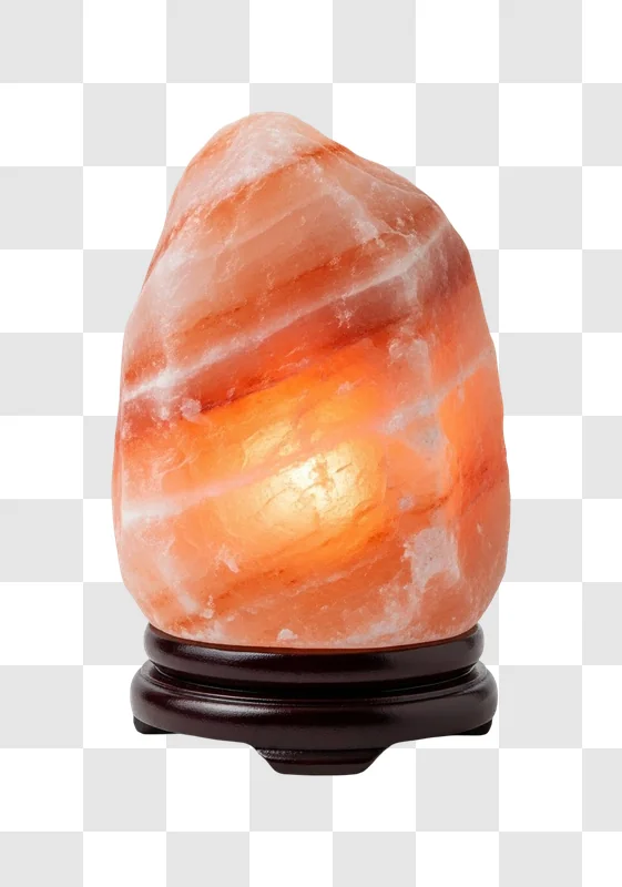 himalayan pink salt lamp glowing warmly