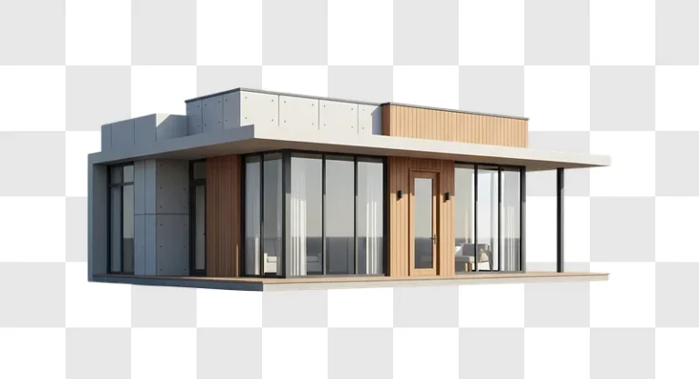 house with glass facade