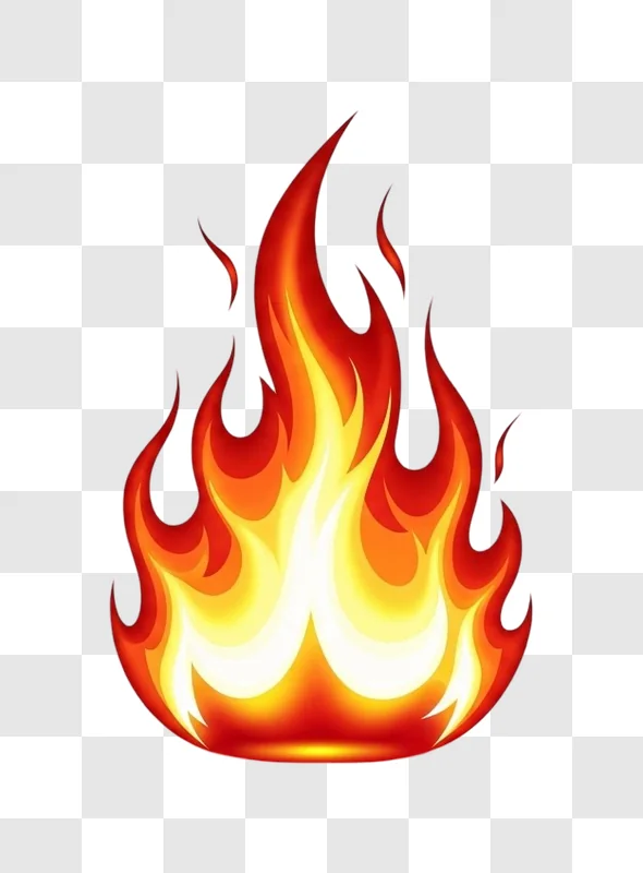 illustration of flames burning brightly