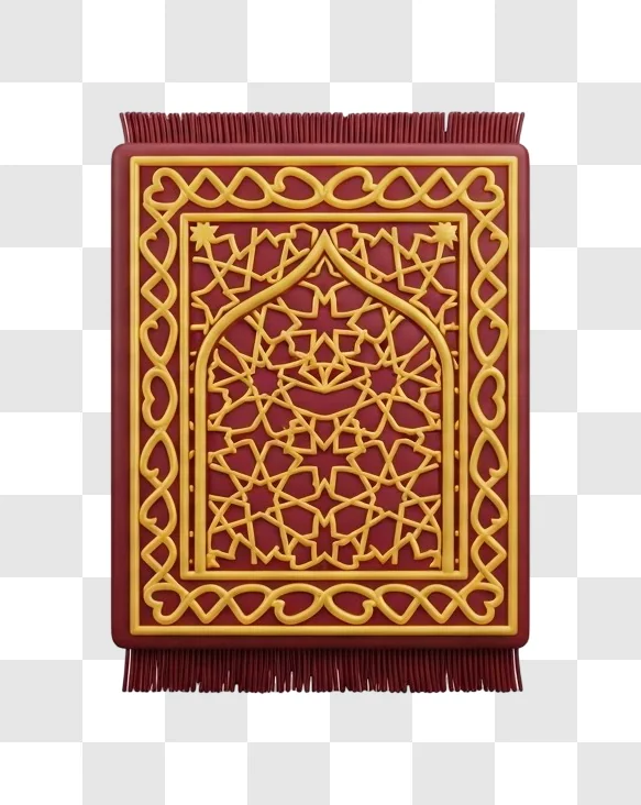islamic prayer mat with gold design
