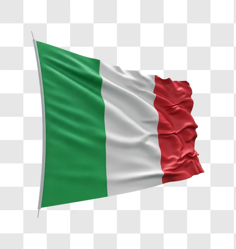 italian flag waving in the wind