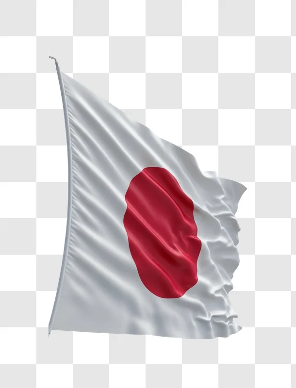 japanese national flag waving freely outside