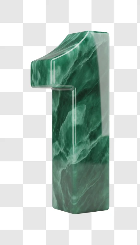 large number one made of marble