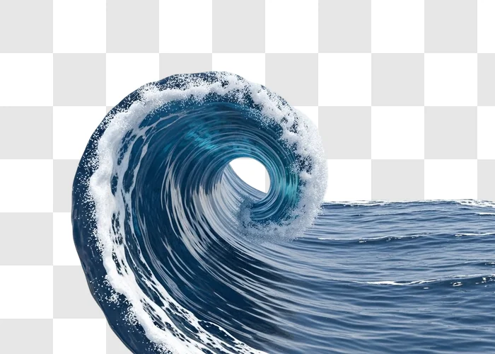 large ocean wave crashing water