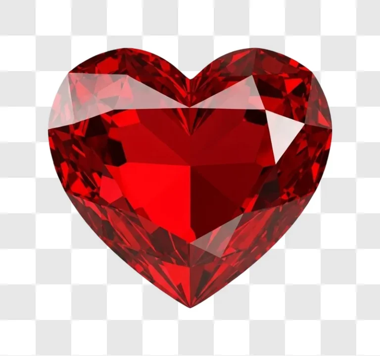 large red heart shaped diamond gemstone