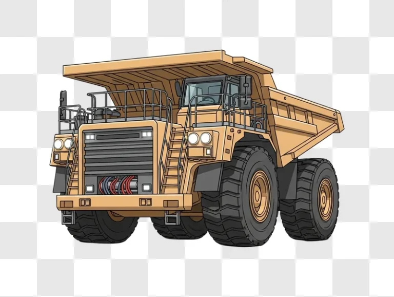 large rigid mining dump truck illustration