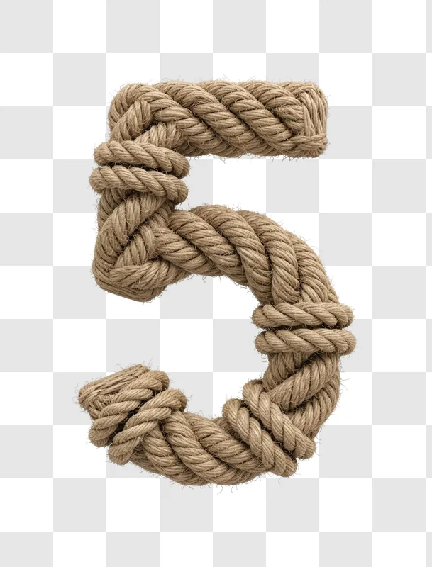 large rope number five shape