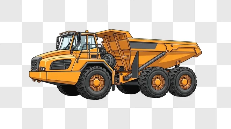 large yellow construction dump truck vehicle