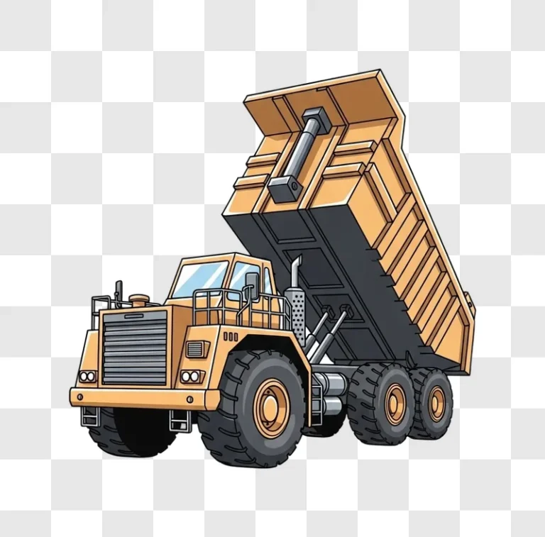 large yellow dump truck vehicle