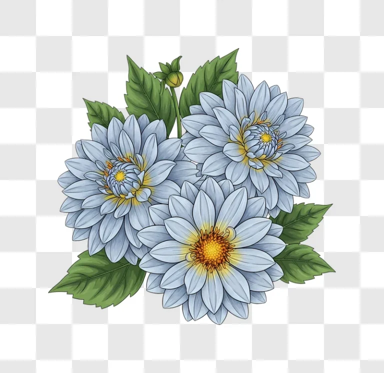 light blue flower bouquet closeup