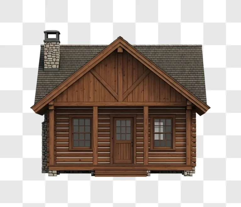 log cabin house exterior front view