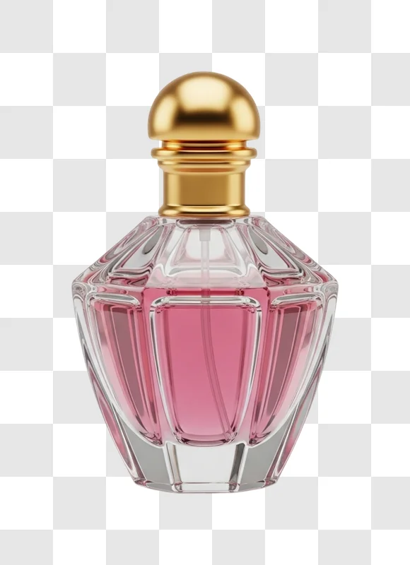 luxury perfume bottle with pink liquid
