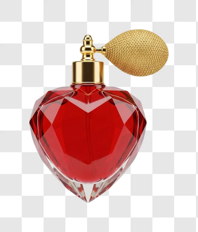 luxury red heart shaped perfume bottle