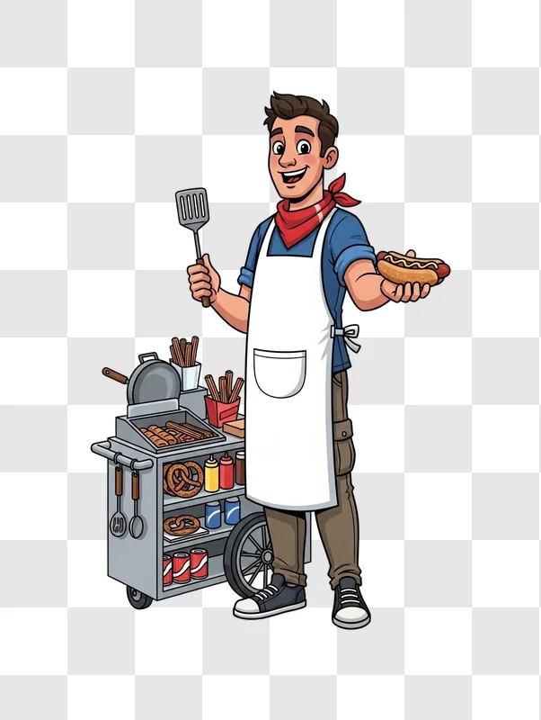 man holding a hamburger grill