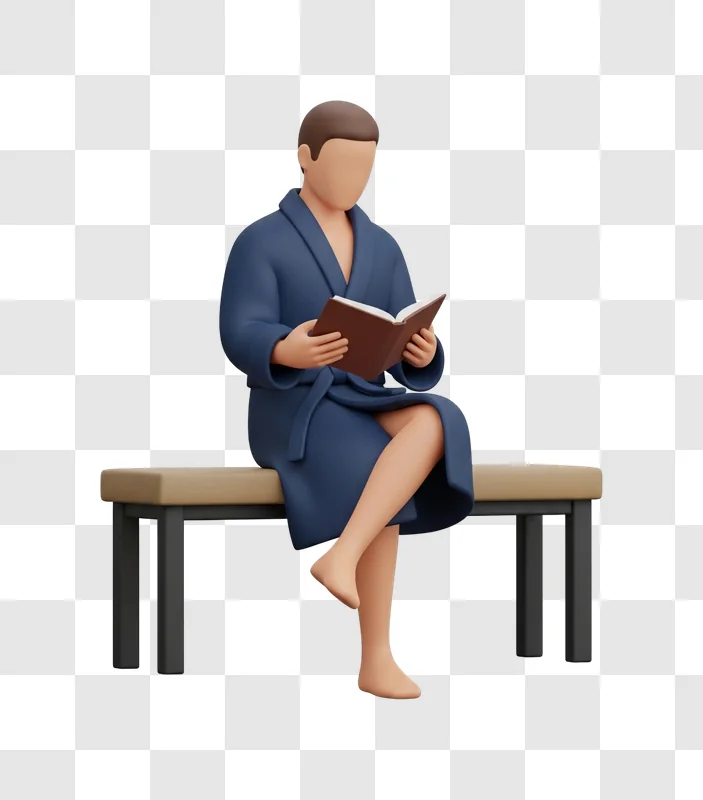 man sitting and reading book