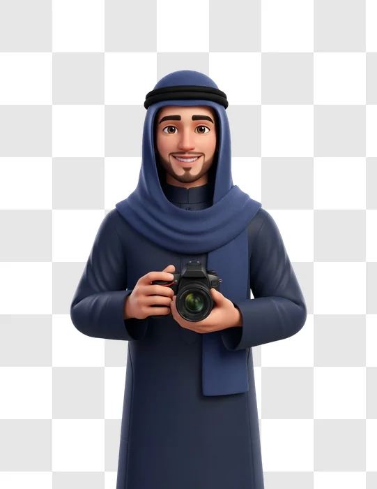 man wearing blue traditional middle eastern attire