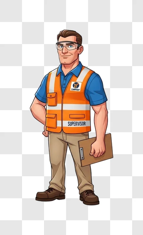 man wearing safety vest holding clipboard