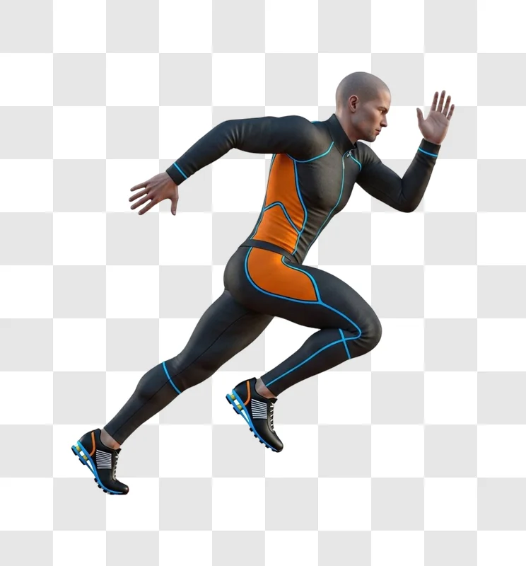 man wearing sports clothing running fast