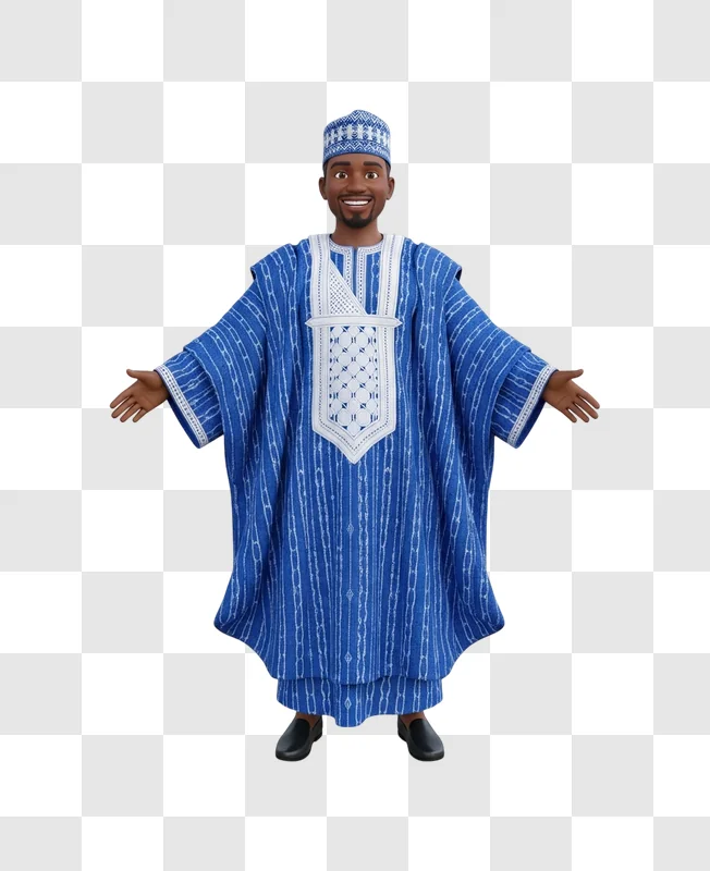 man wearing traditional african attire standing