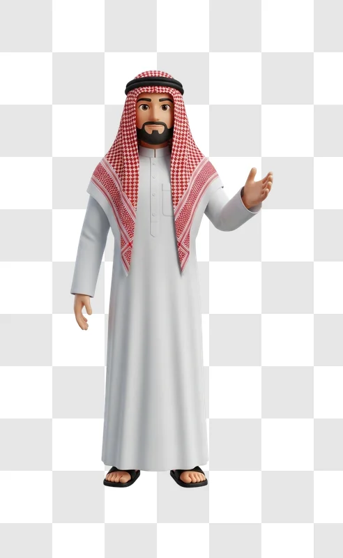 man wearing traditional arabic white robe