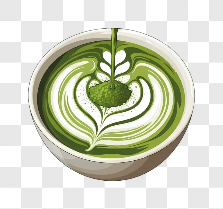 matcha latte art on white bowl