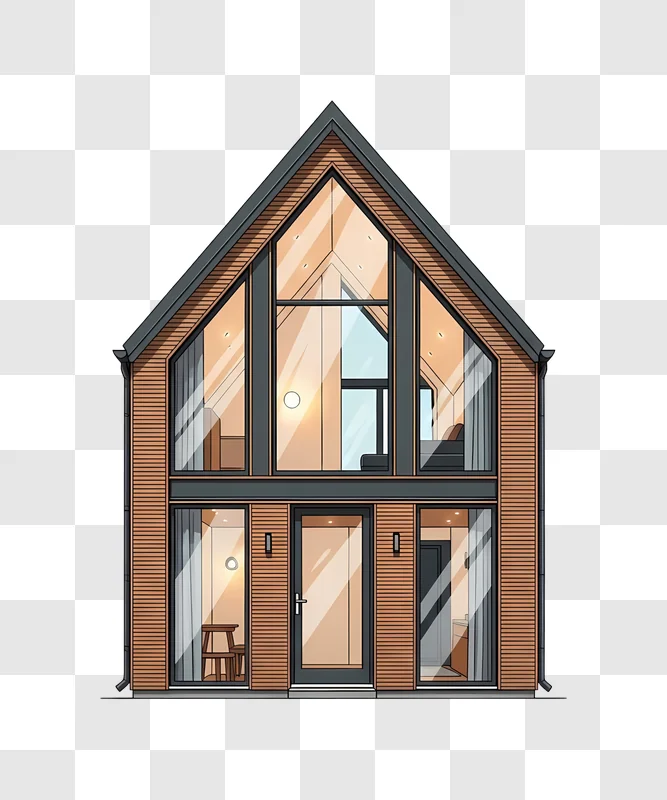 modern a frame house design with large windows