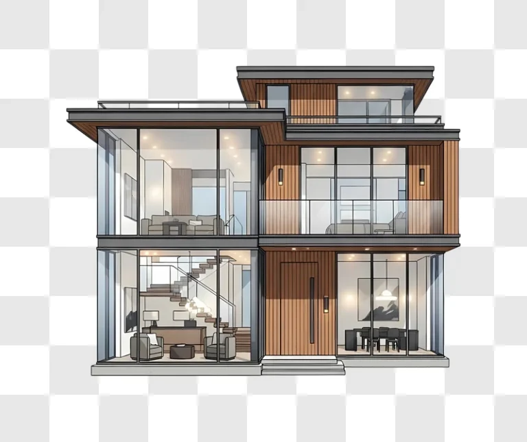 modern house exterior and interior design